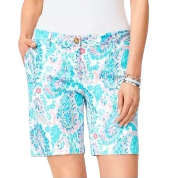 🔥SALE🔥Talbots Girlfriend Fresno Paisley Chino Shorts SZ 4P - Picture 1 of 7